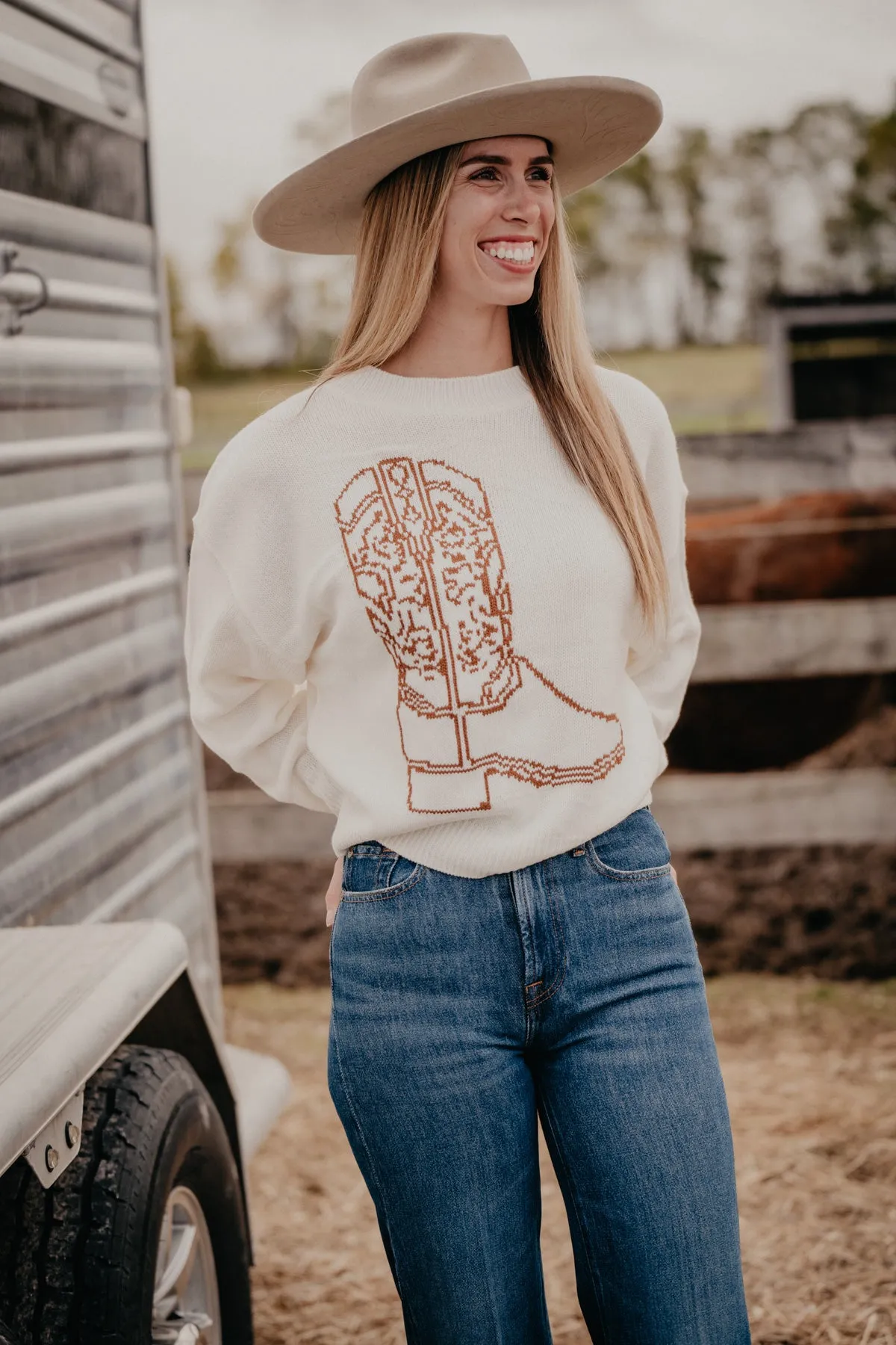 'Boot Scootin' Wrangler Boot Sweater (S & XXL Only)