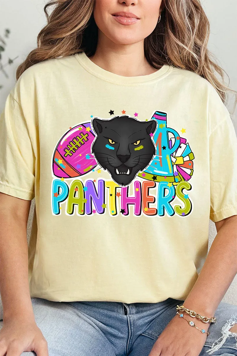 Bright Panthers Colorful Comfort Colors Adult Ring-Spun Cotton Tee
