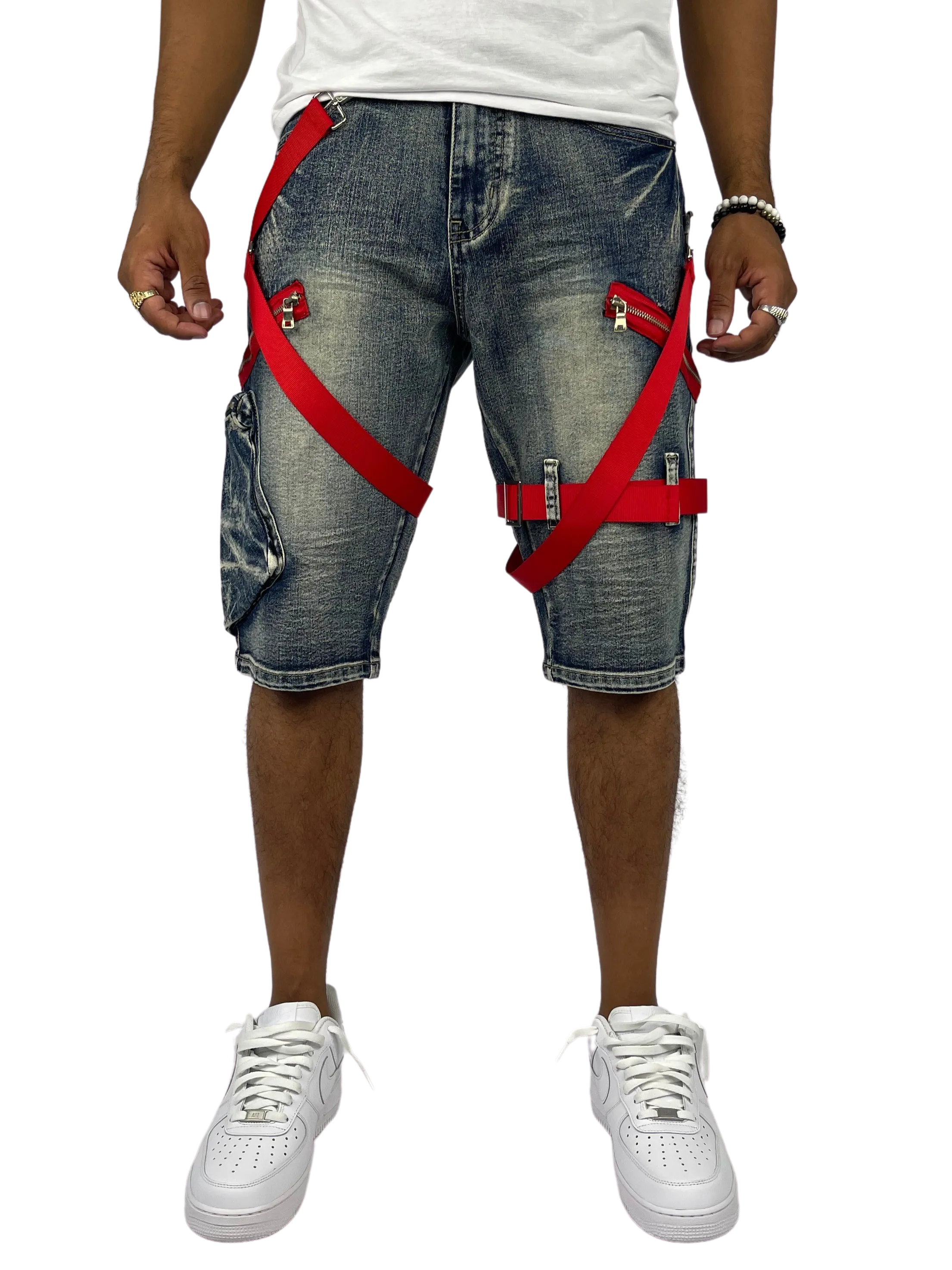 BT-BTS222271-Strap Cargo Shorts