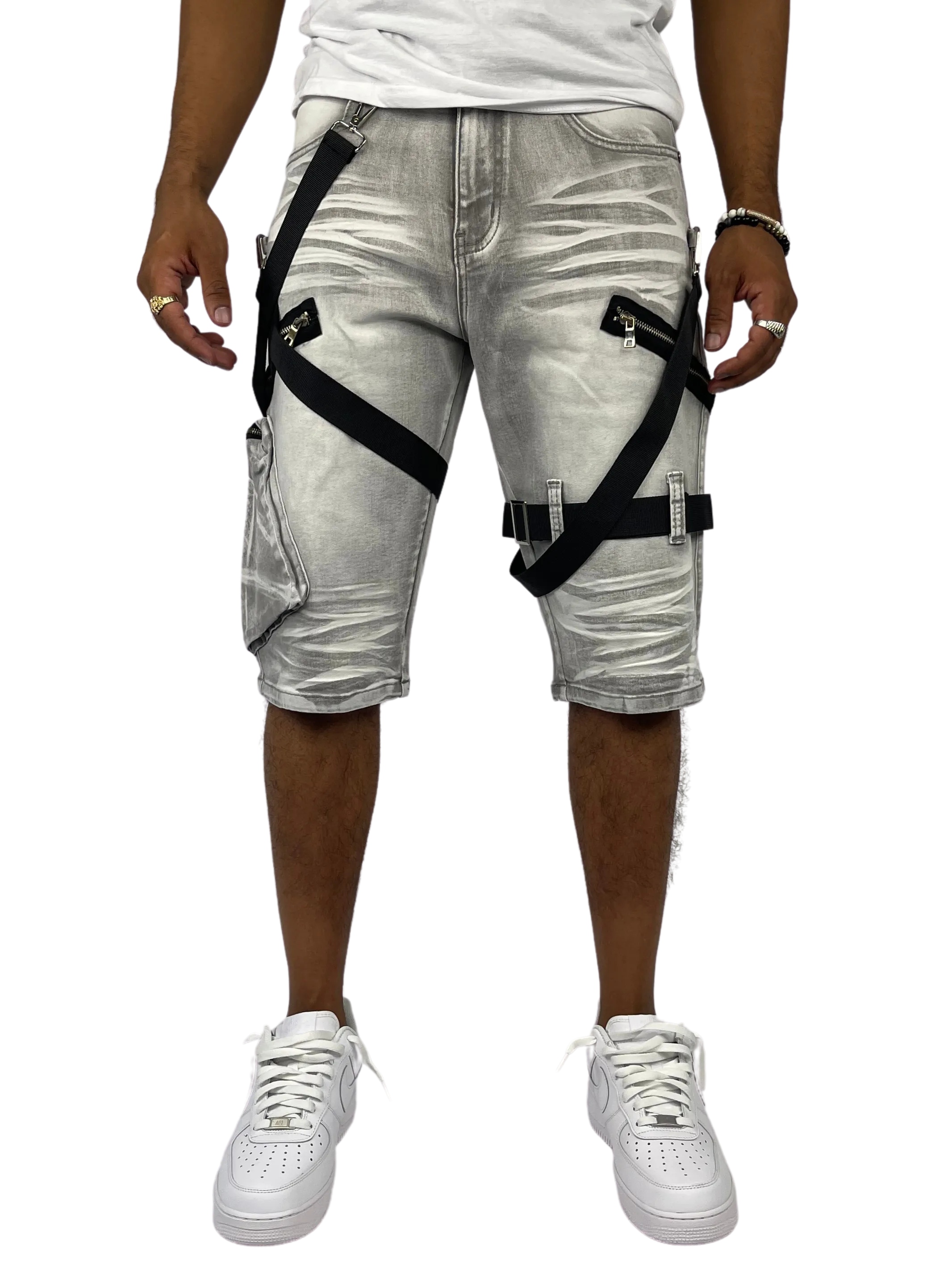 BT-BTS222271-Strap Cargo Shorts