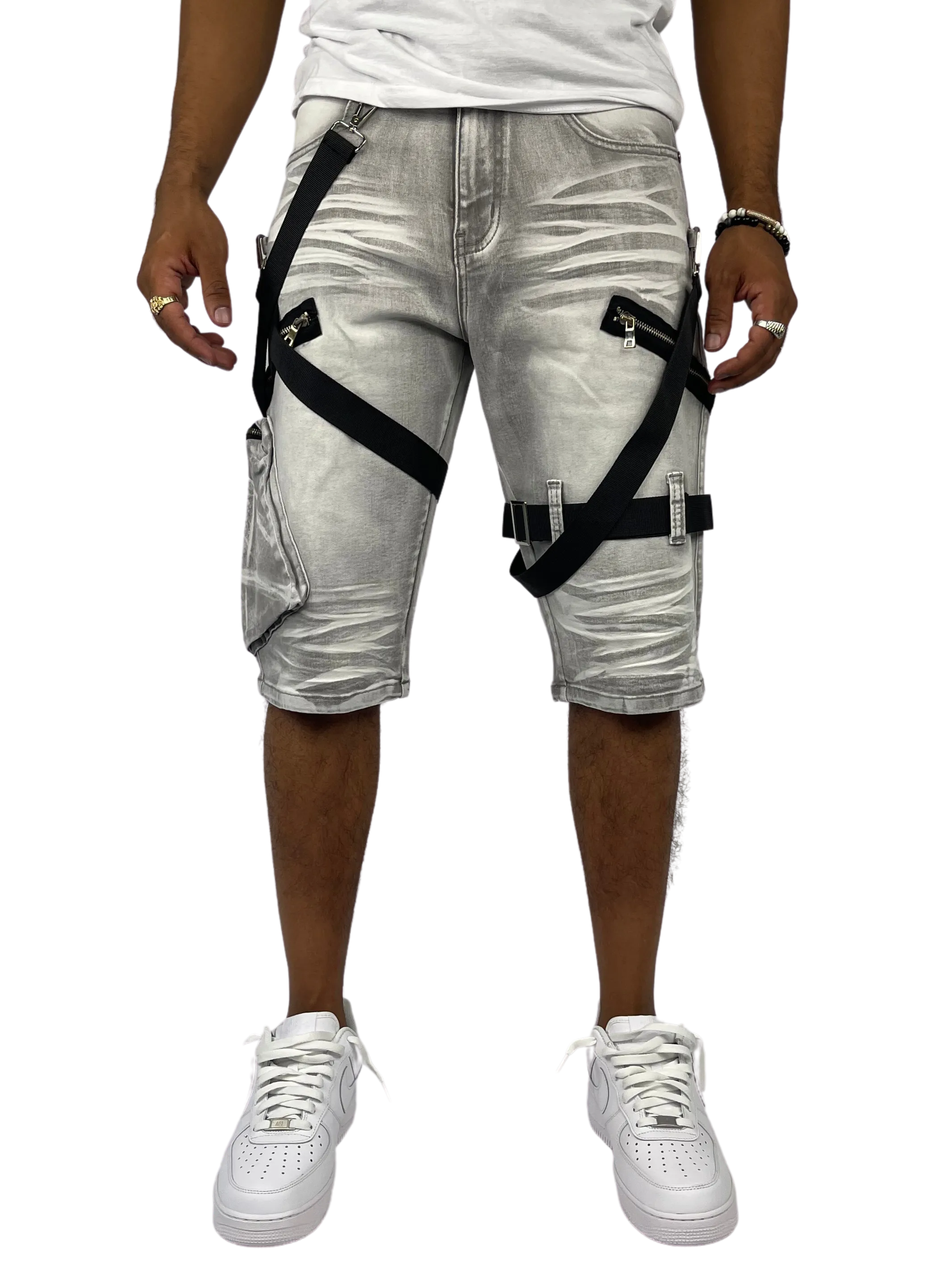 BT-BTS222271-Strap Cargo Shorts