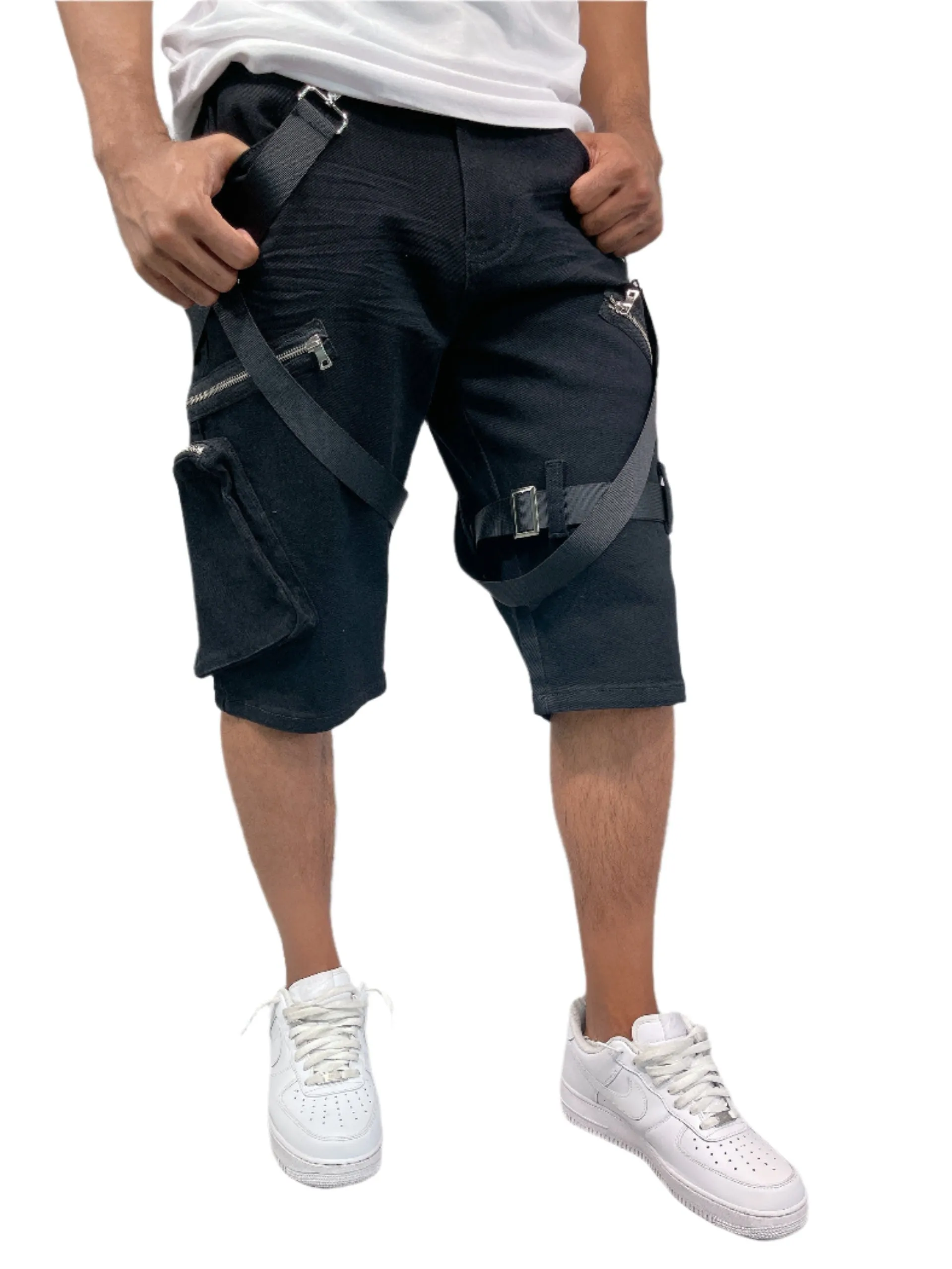 BT-BTS222271-Strap Cargo Shorts
