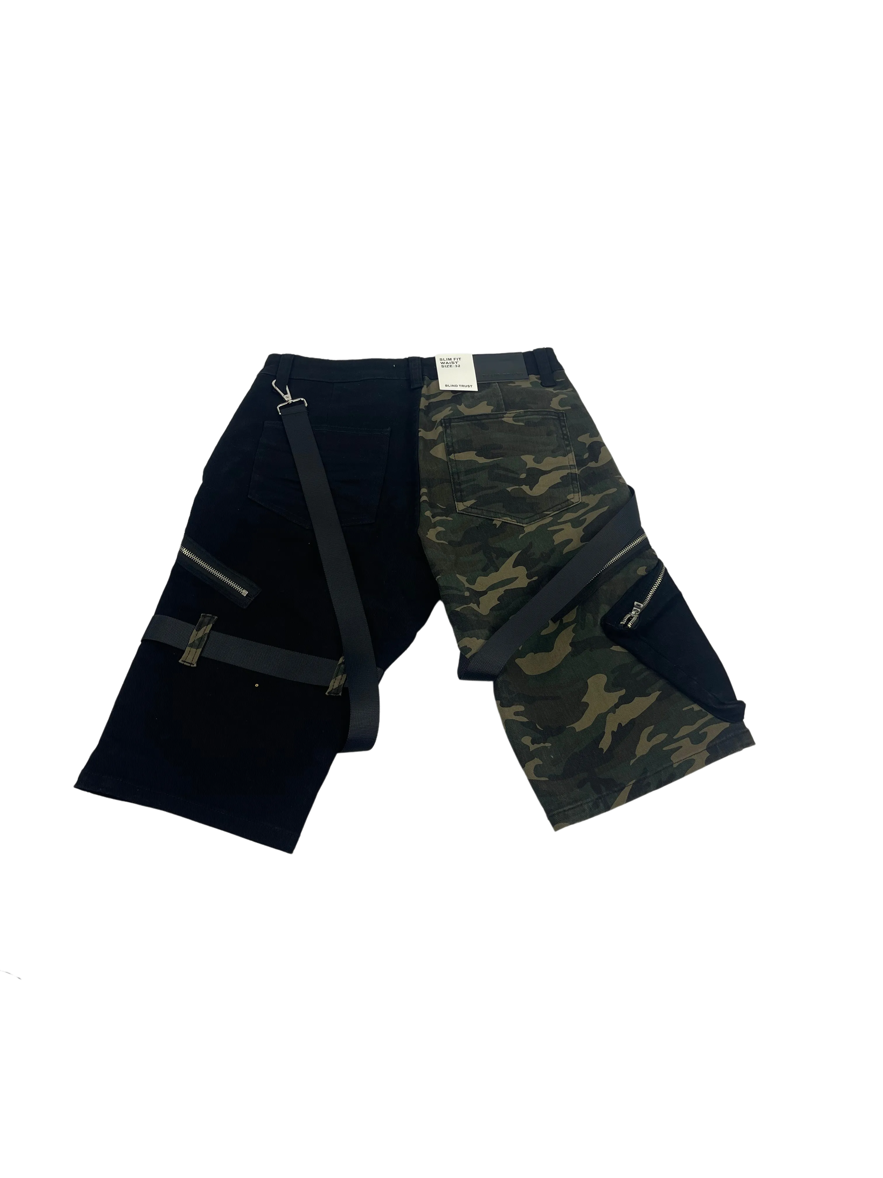 BTS222275: 2-Tone Strap Cargo Shorts