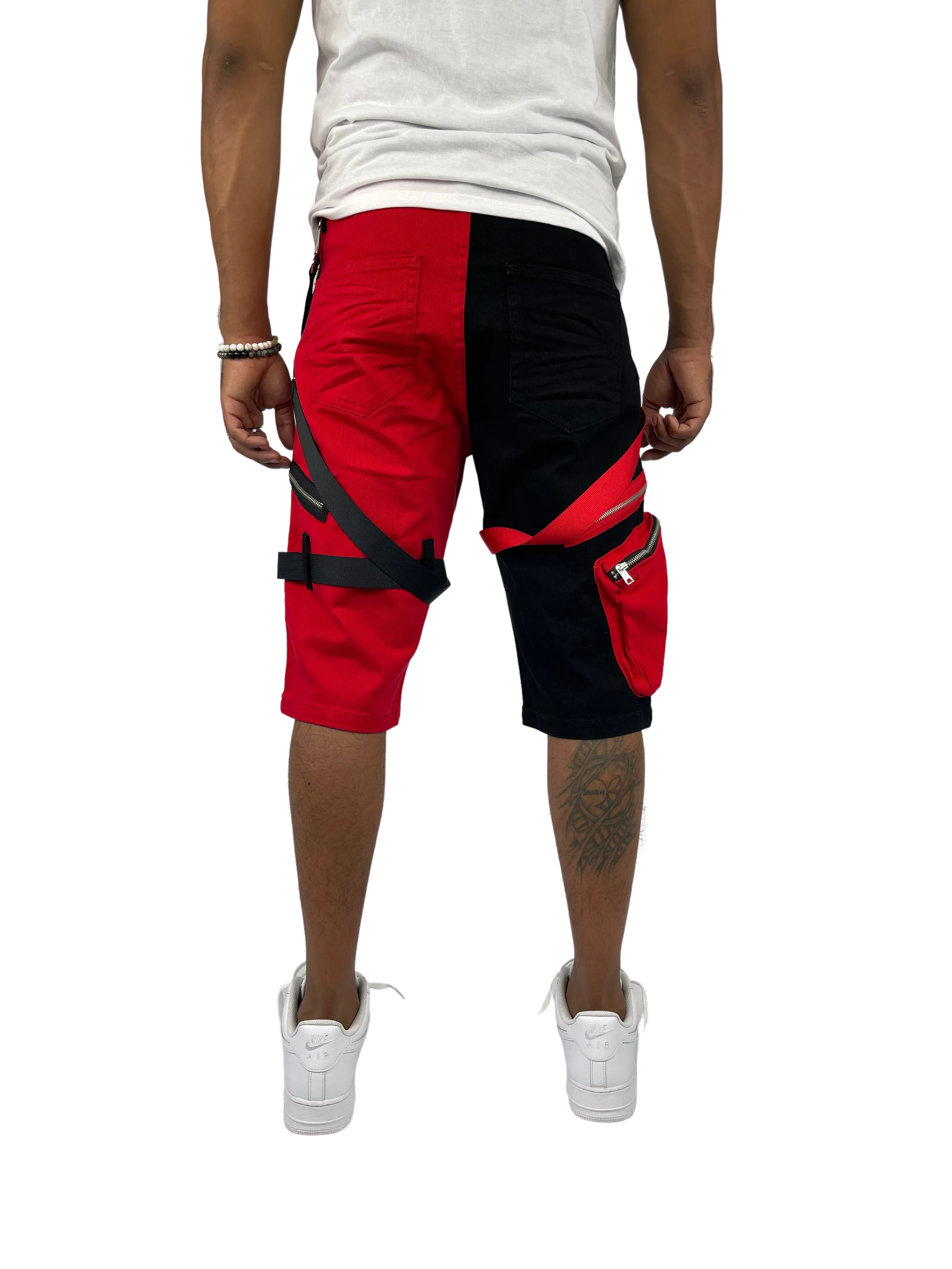 BTS222275: 2-Tone Strap Cargo Shorts