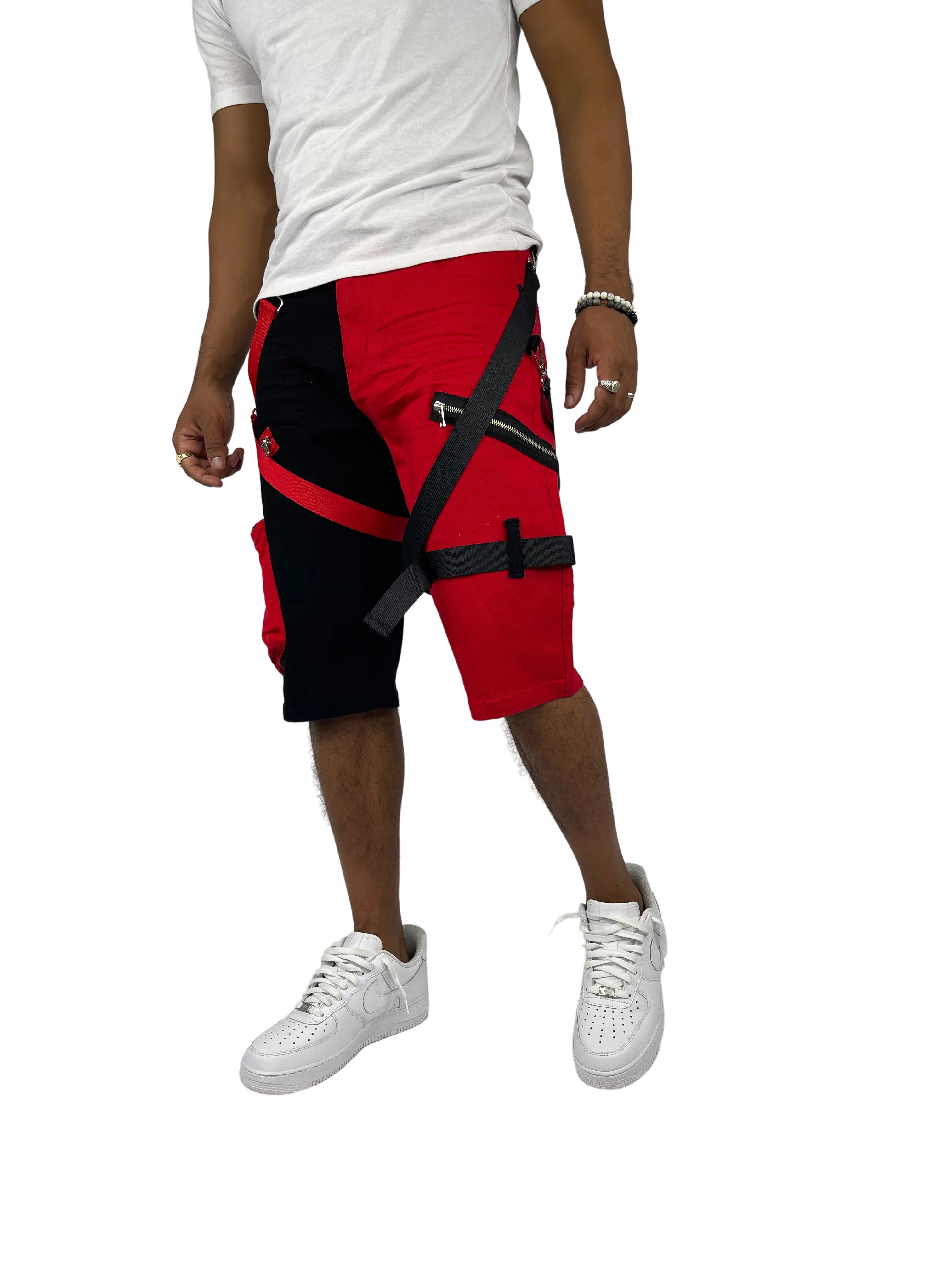 BTS222275: 2-Tone Strap Cargo Shorts