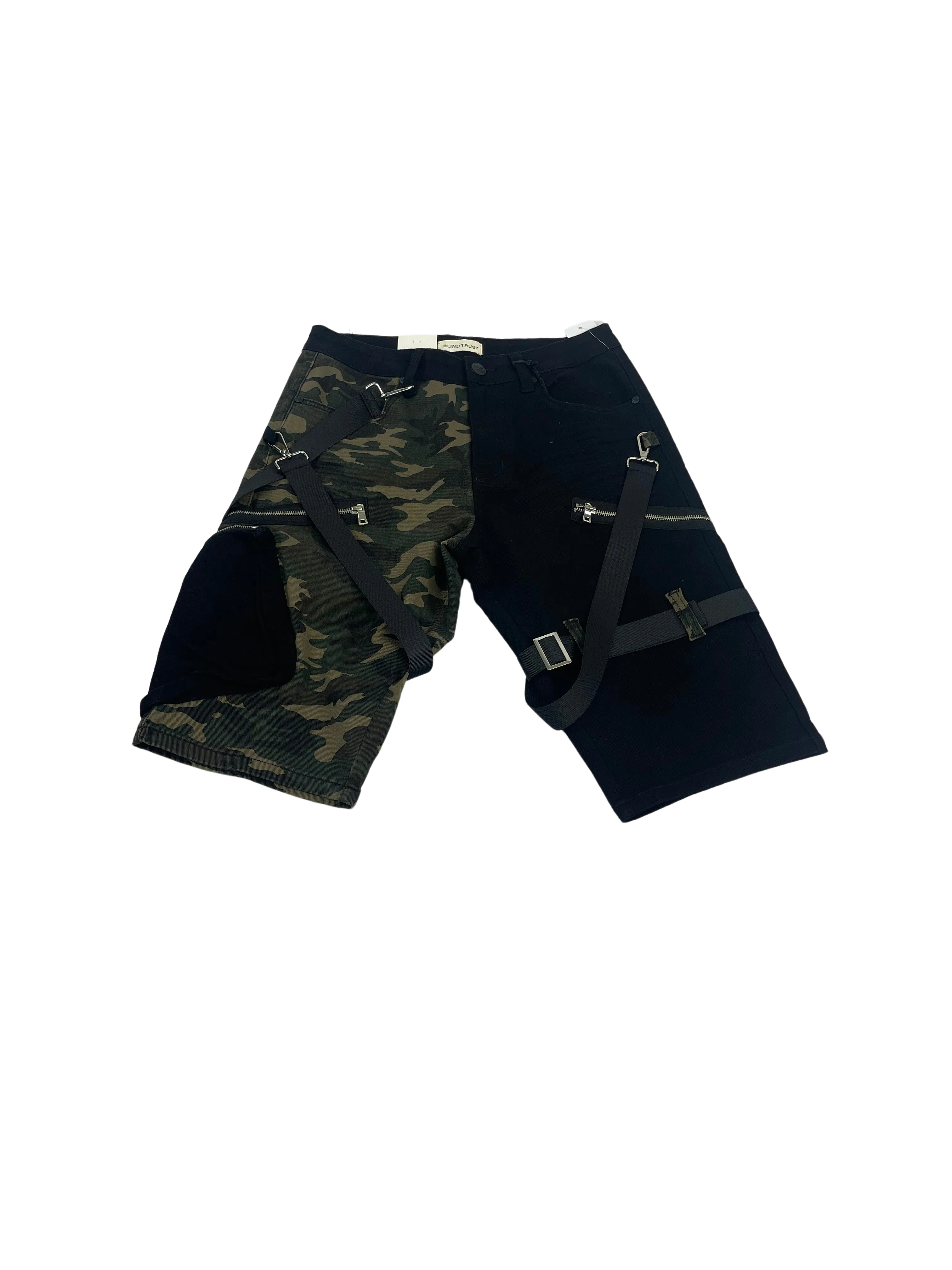 BTS222275: 2-Tone Strap Cargo Shorts