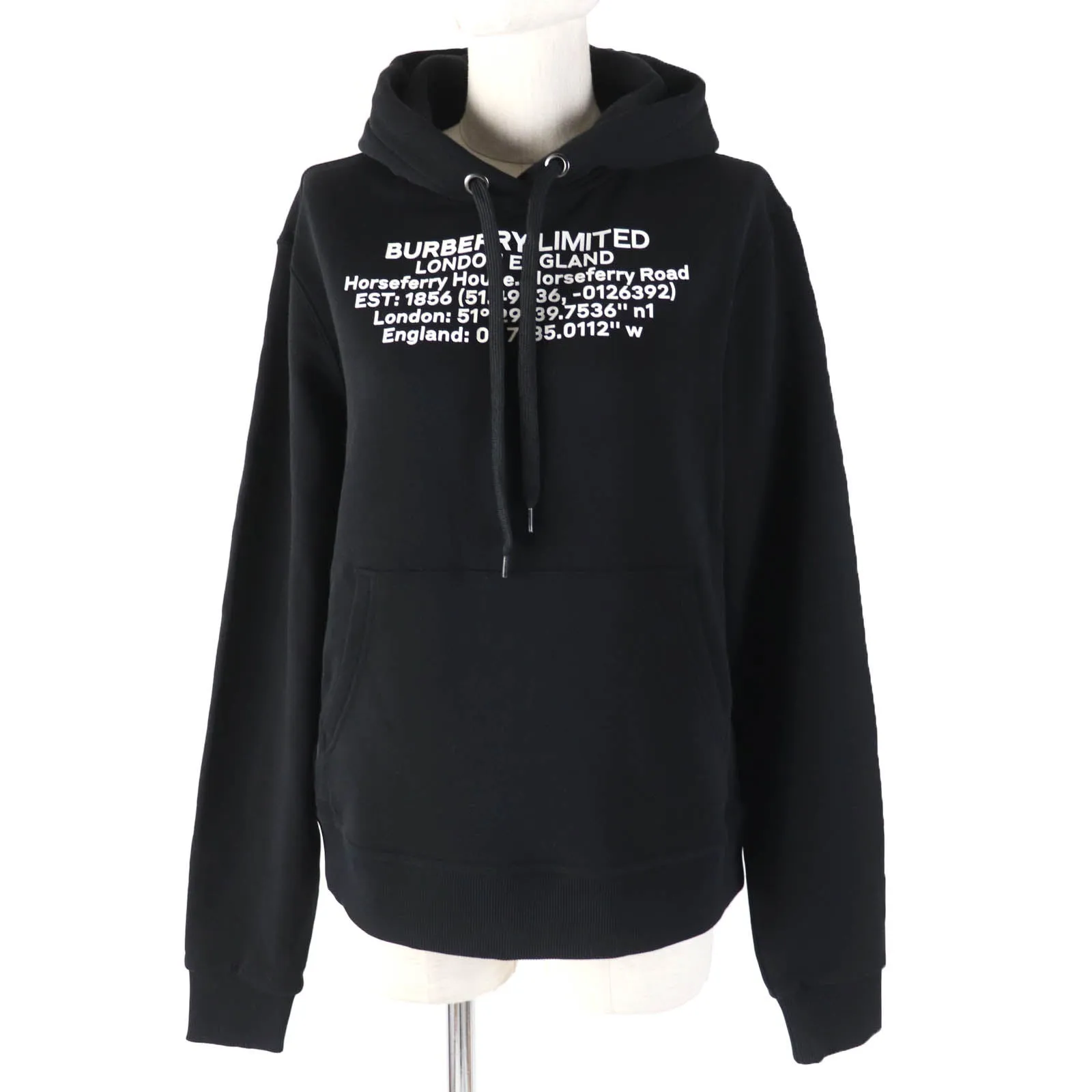Burberry Cotton Hooded Pullover XS Black
