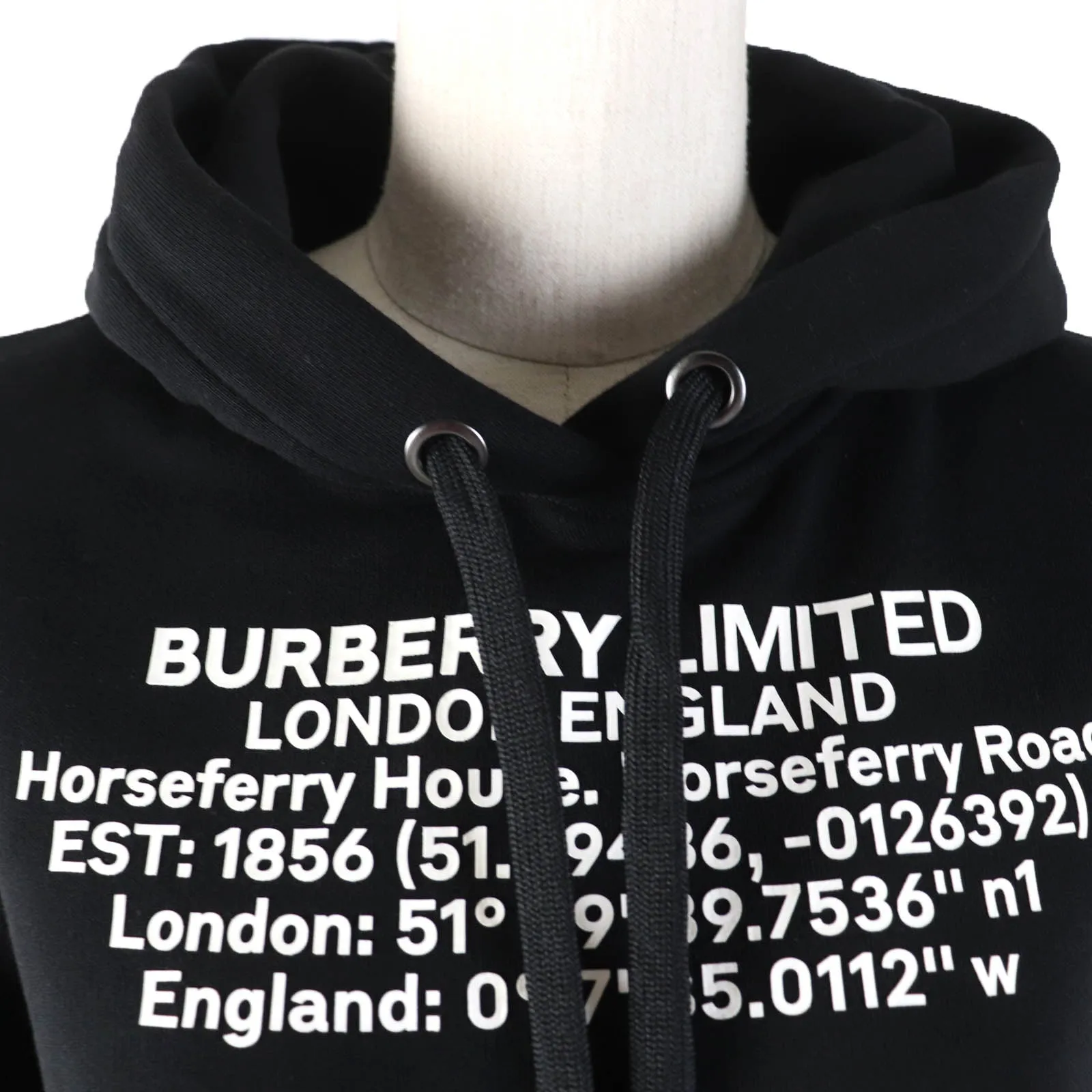 Burberry Cotton Hooded Pullover XS Black