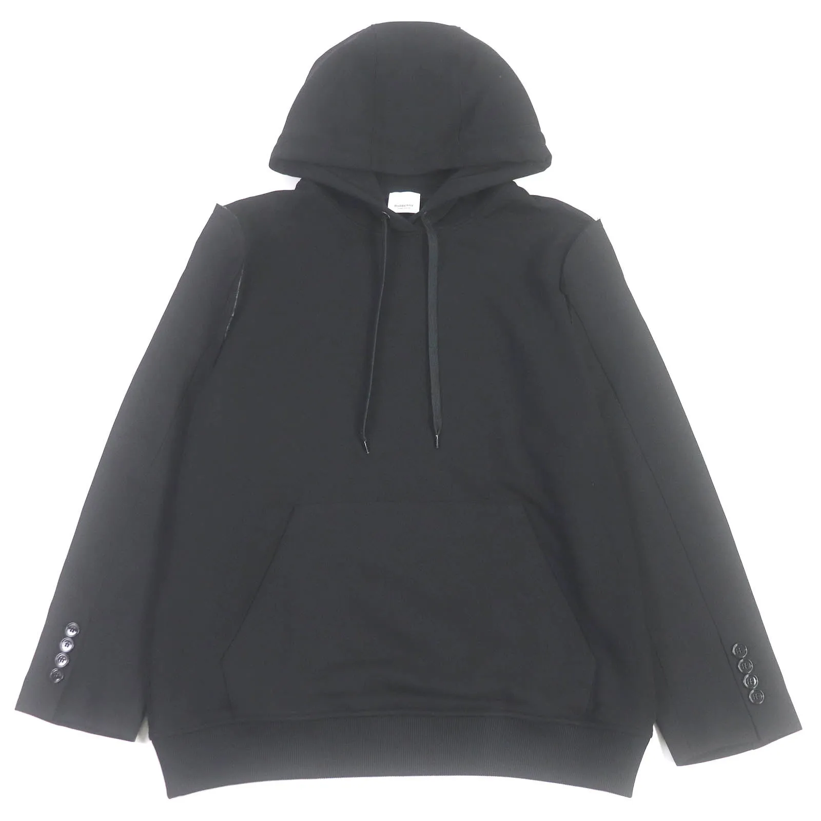 Burberry Cotton Wool Pullover Hoodie Black L