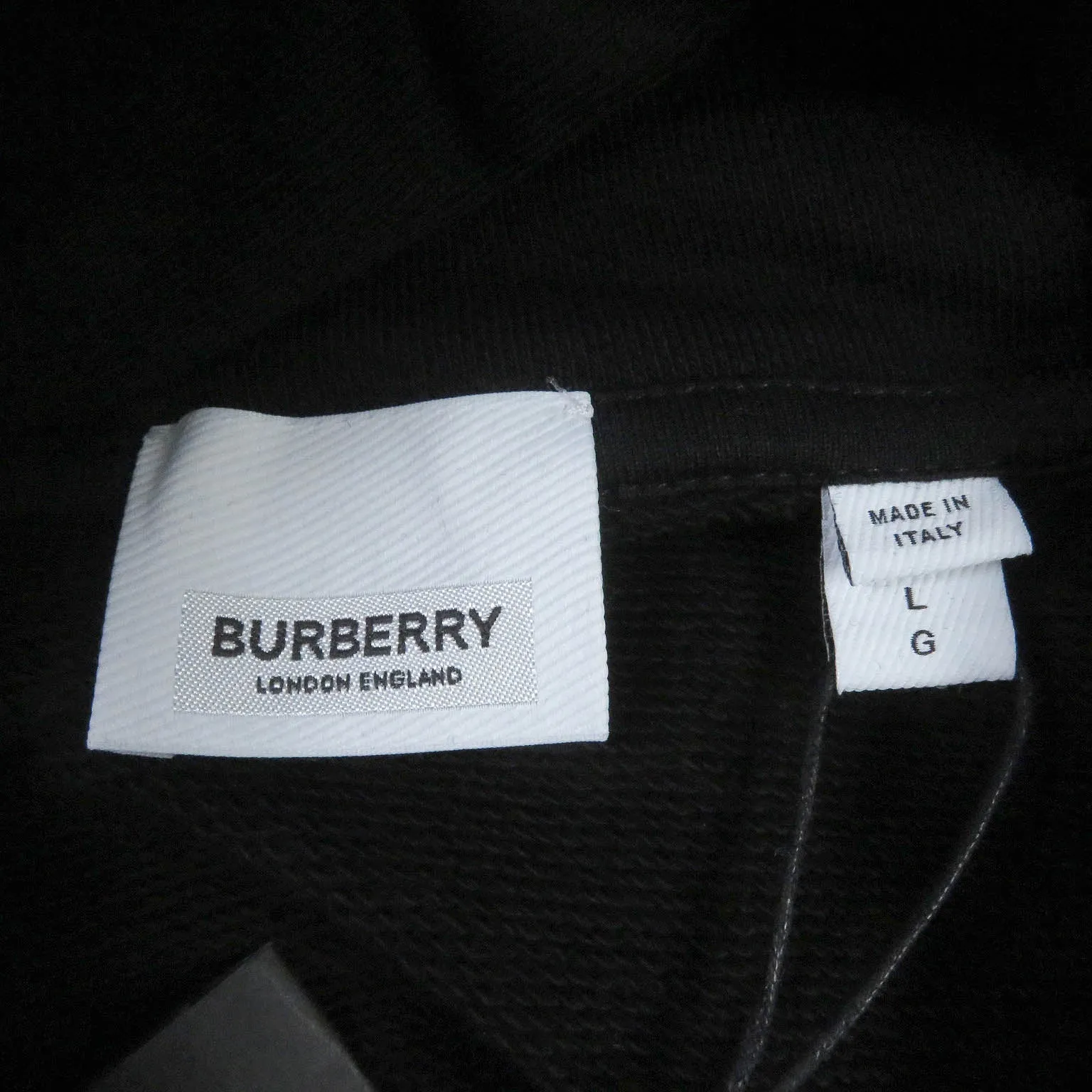 Burberry Cotton Wool Pullover Hoodie Black L