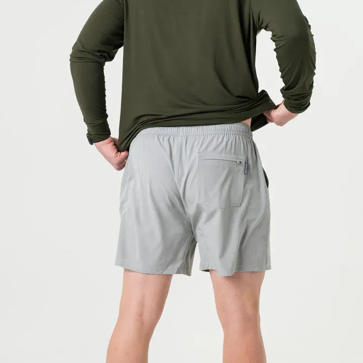 Burlebo Athletic Short - Light Grey - Grey Aztec Liner