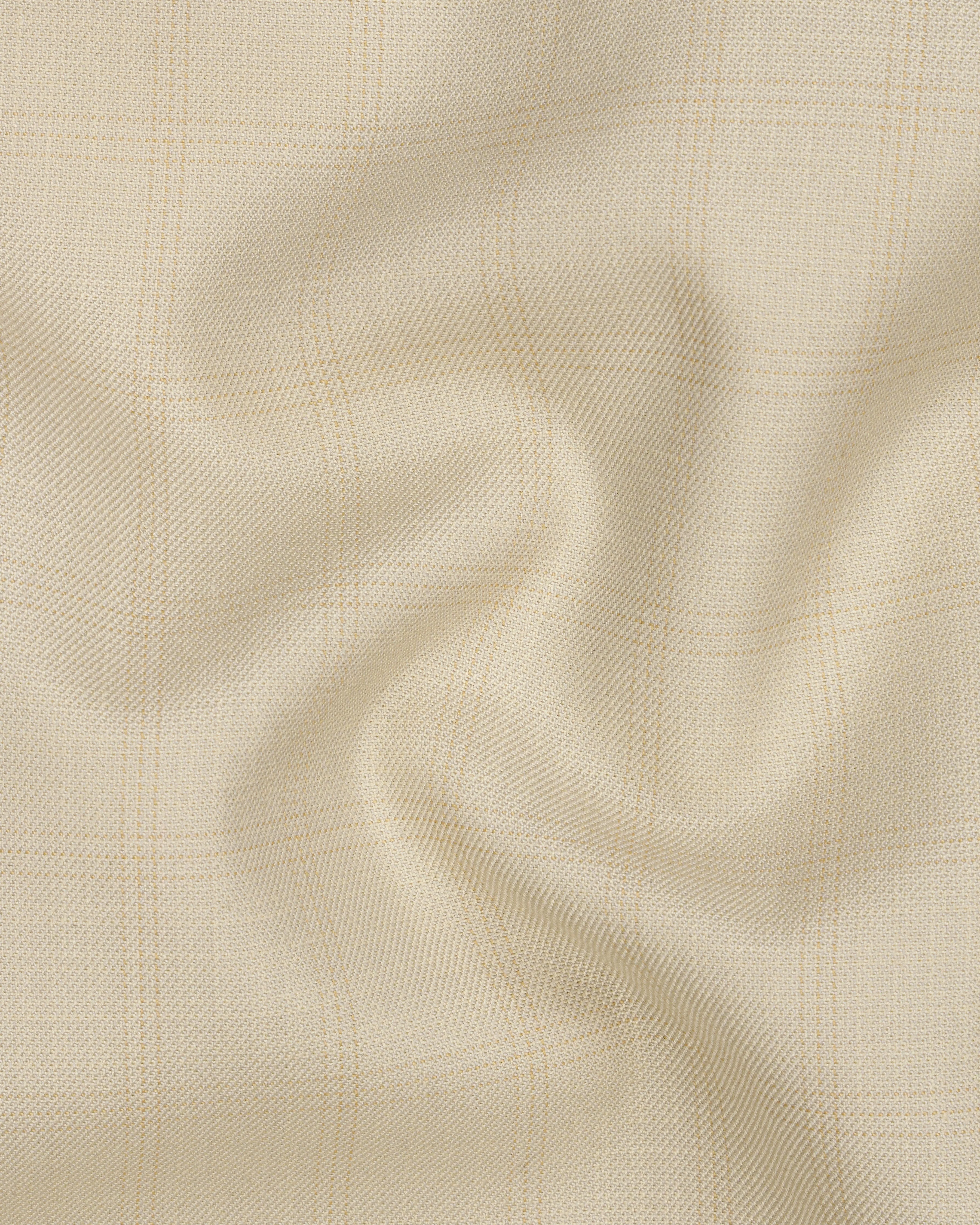 Calm Shell Brown Subtle Plaid Double Breasted Blazer