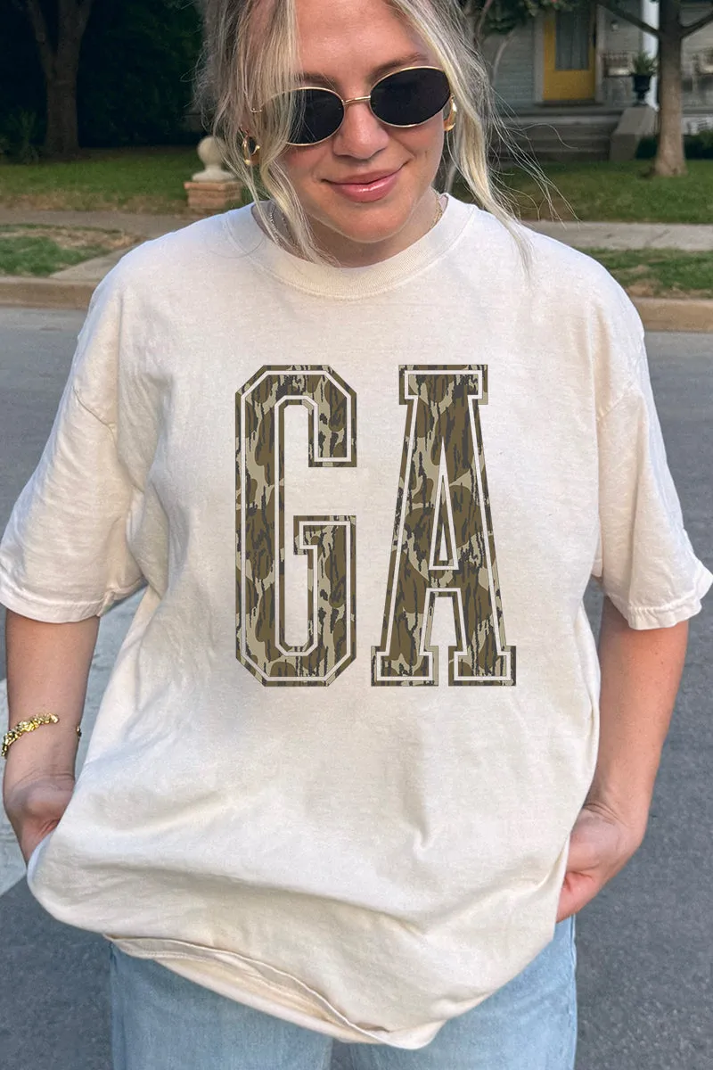 Camo GA Comfort Colors Adult Ring-Spun Cotton Tee