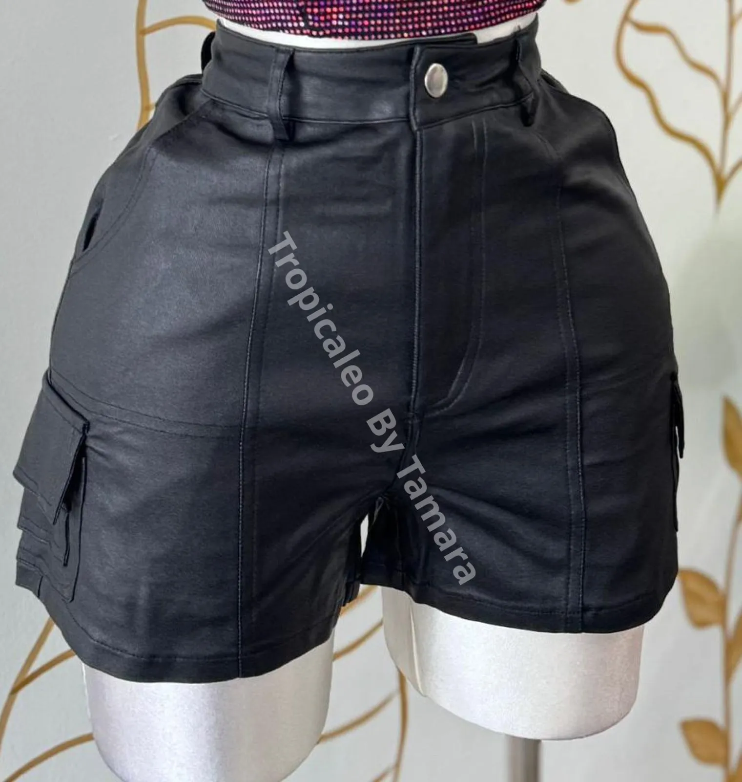 Cargo Leather Shorts