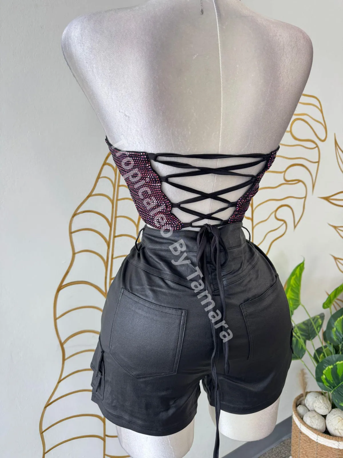 Cargo Leather Shorts