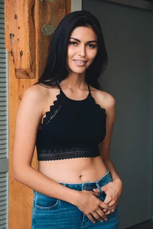 CELESTE CROP TOP BRALETTE BLACK
