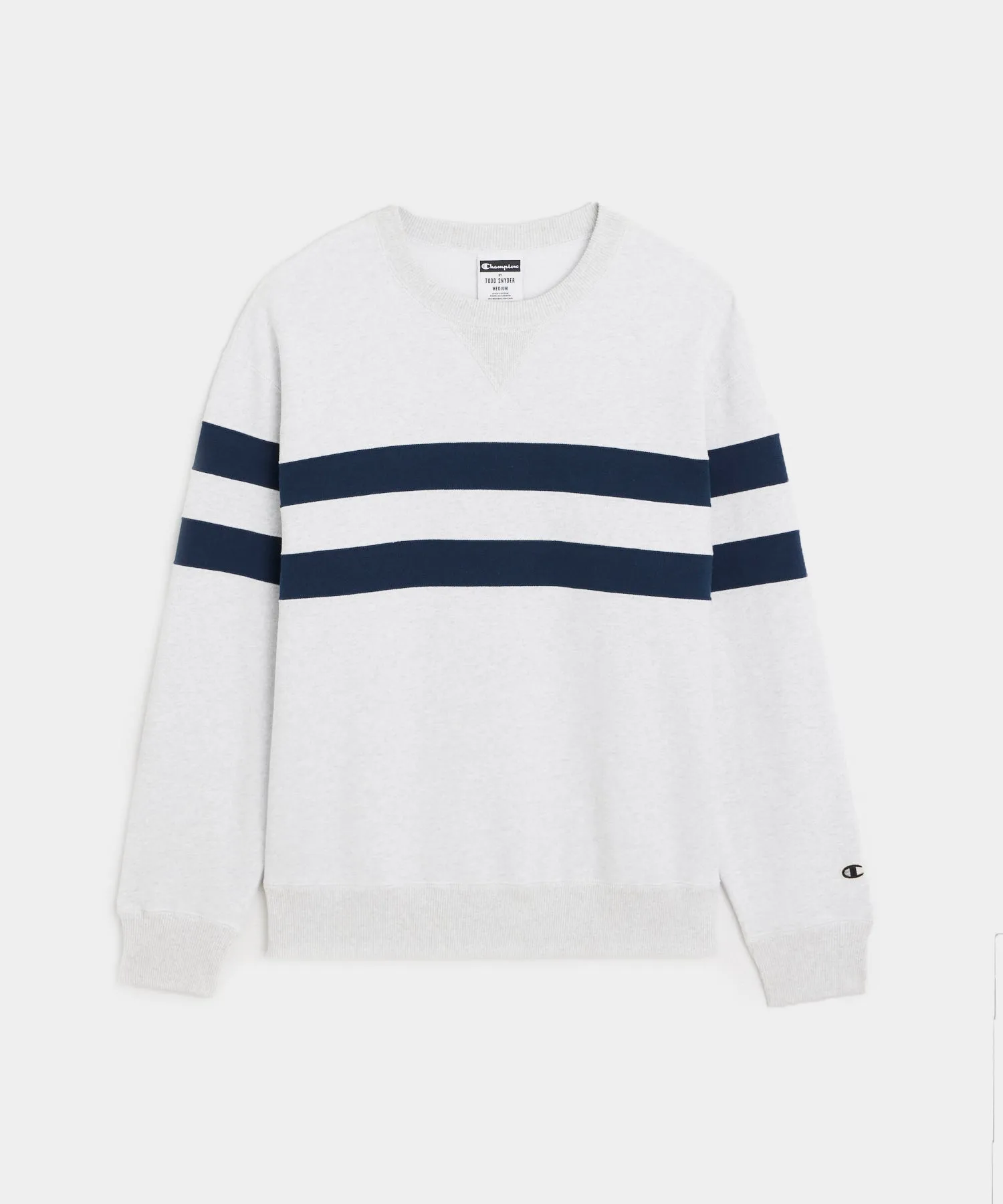 Champion Striped Crewneck in Silver Mix