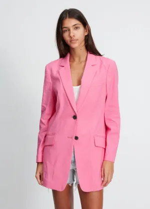 Charles Linen Blazer in Magenta