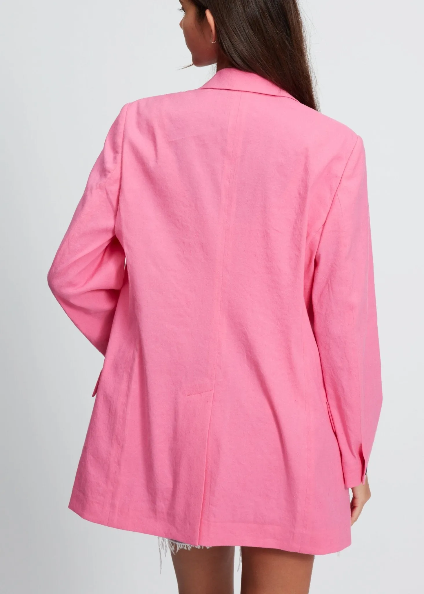 Charles Linen Blazer in Magenta