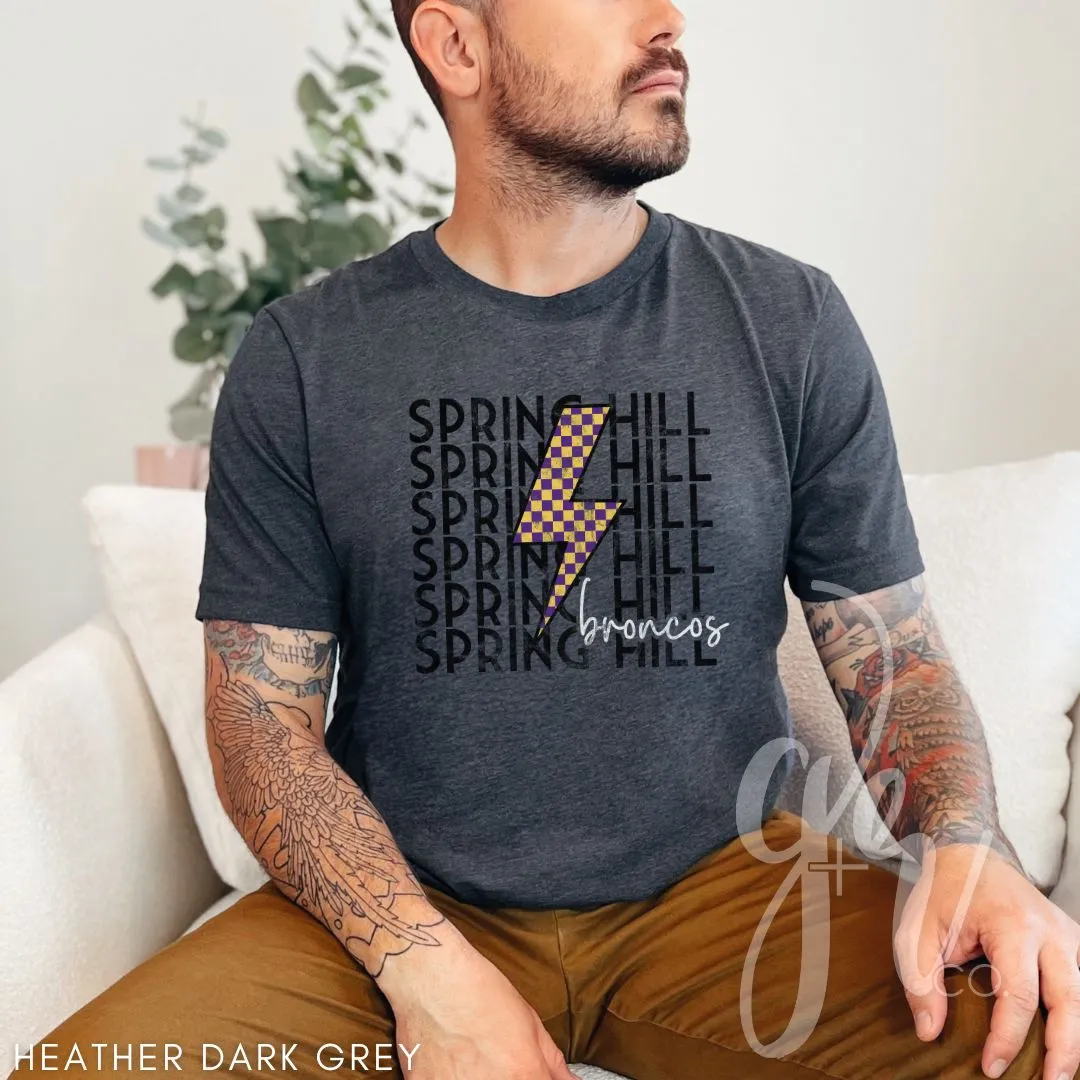 Checkered Bolt Broncos (Tees Sweatshirts)