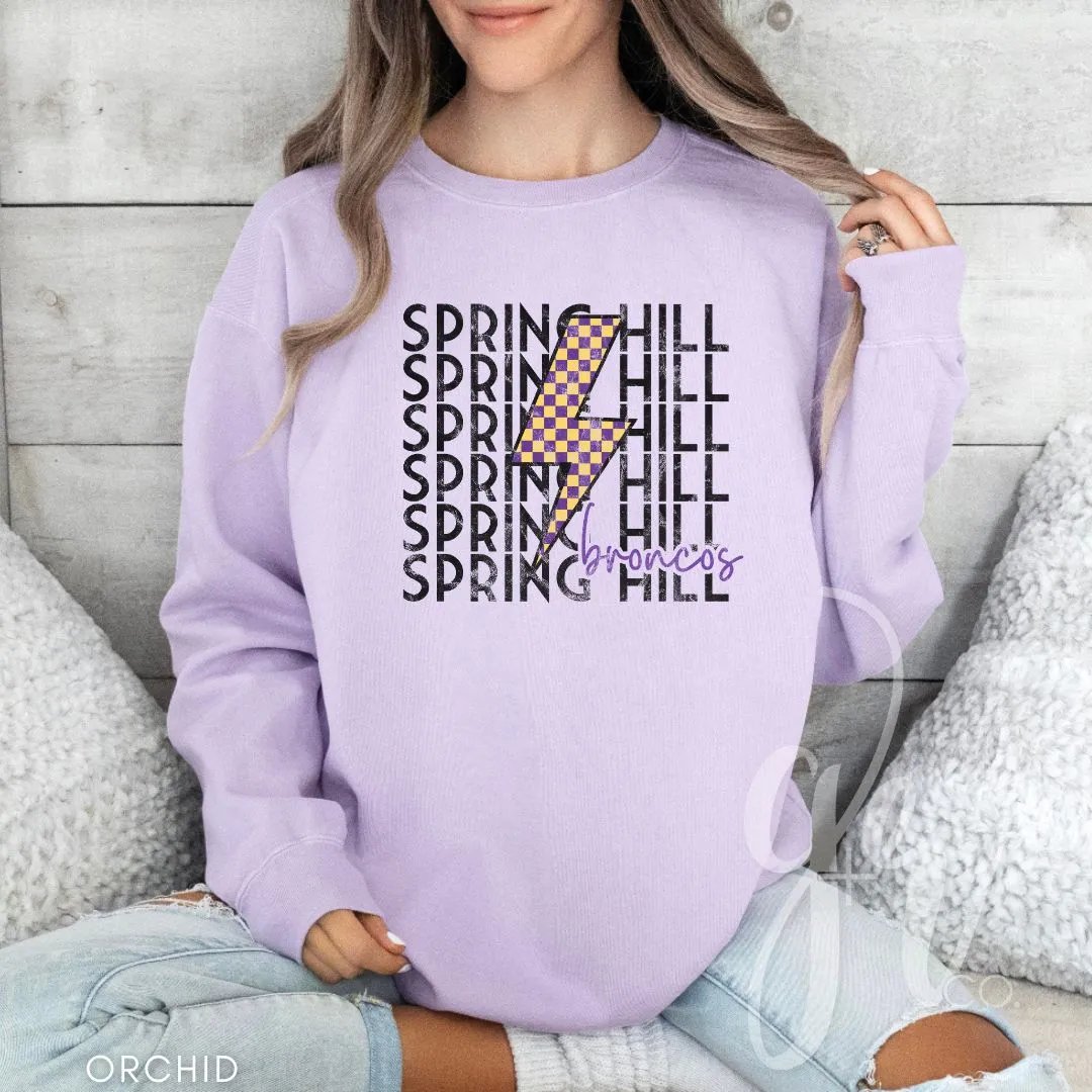 Checkered Bolt Broncos (Tees Sweatshirts)