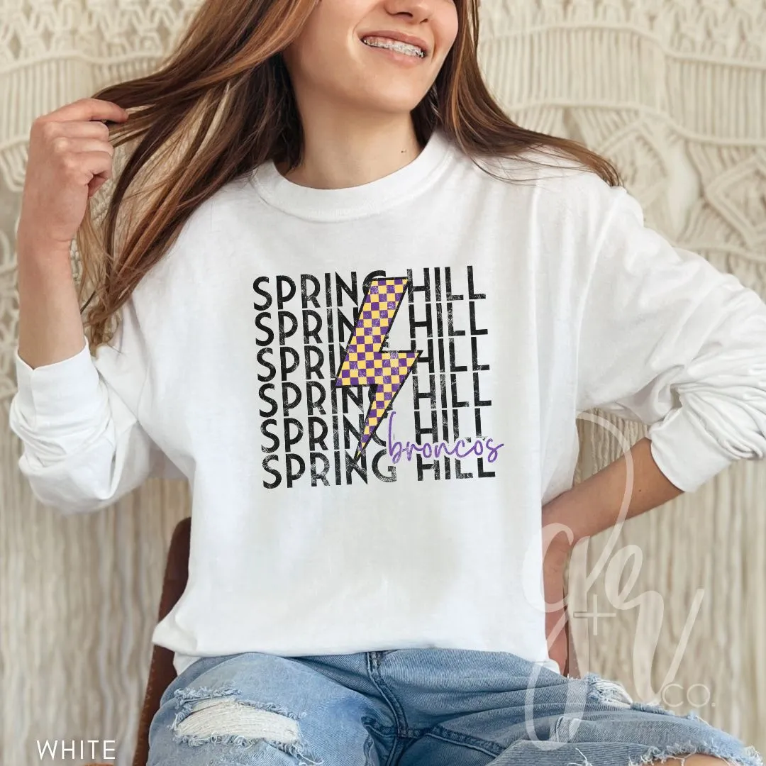 Checkered Bolt Broncos (Tees Sweatshirts)