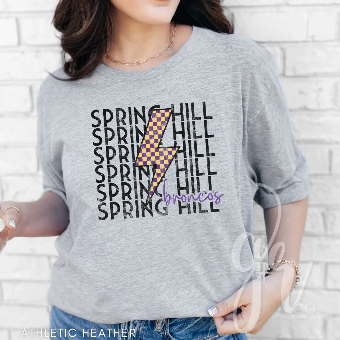Checkered Bolt Broncos (Tees Sweatshirts)