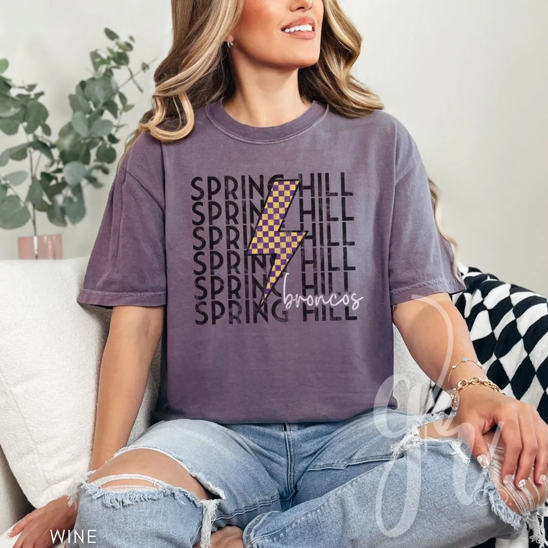 Checkered Bolt Broncos (Tees Sweatshirts)