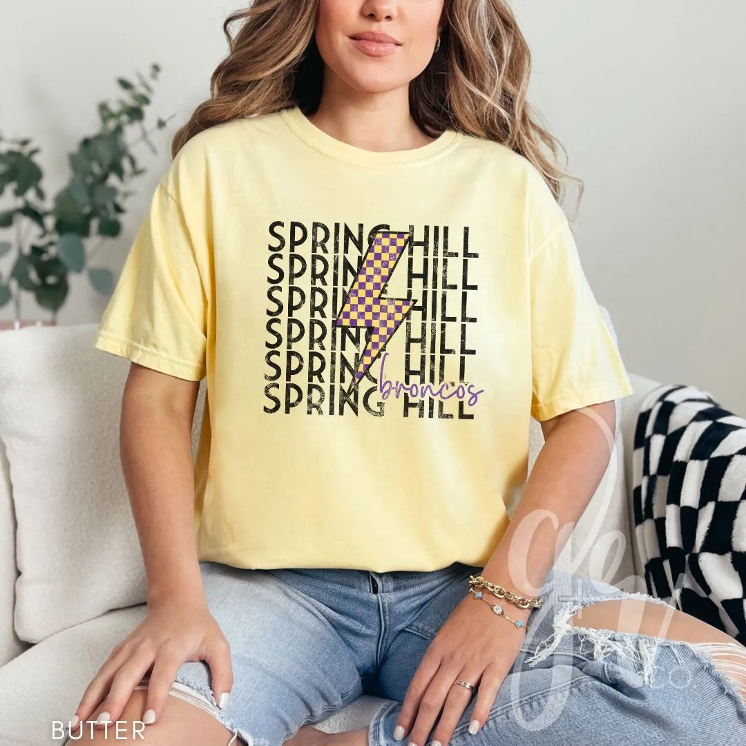 Checkered Bolt Broncos (Tees Sweatshirts)