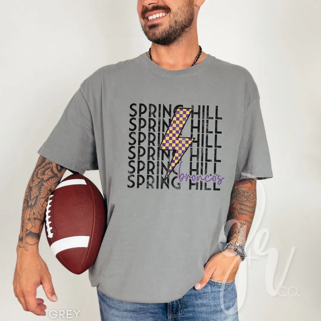 Checkered Bolt Broncos (Tees Sweatshirts)