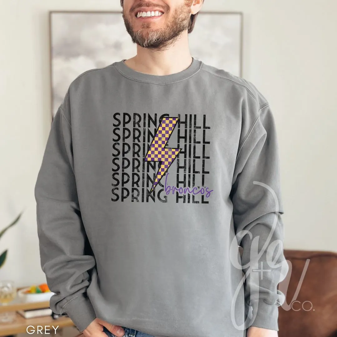 Checkered Bolt Broncos (Tees Sweatshirts)