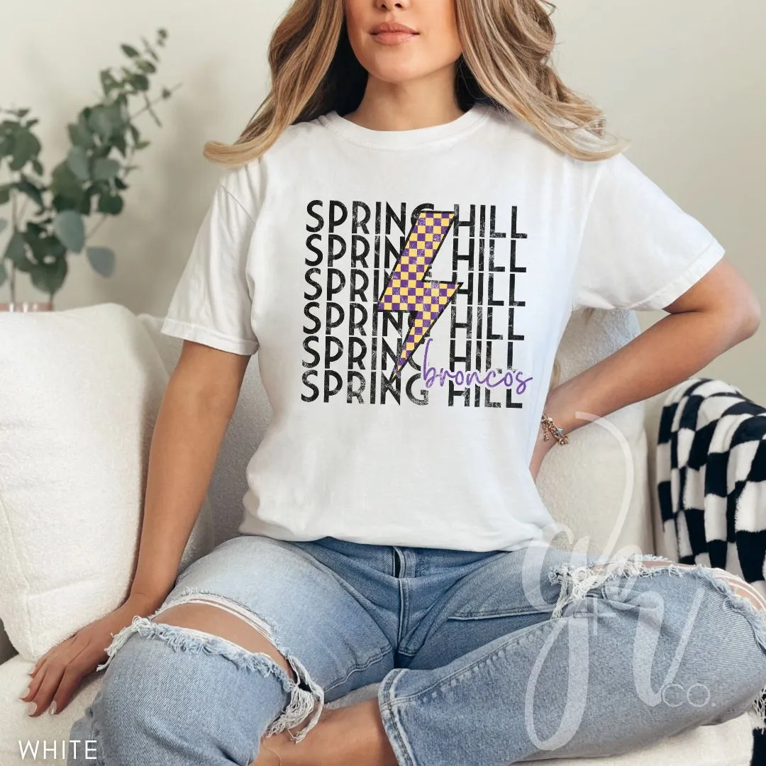 Checkered Bolt Broncos (Tees Sweatshirts)