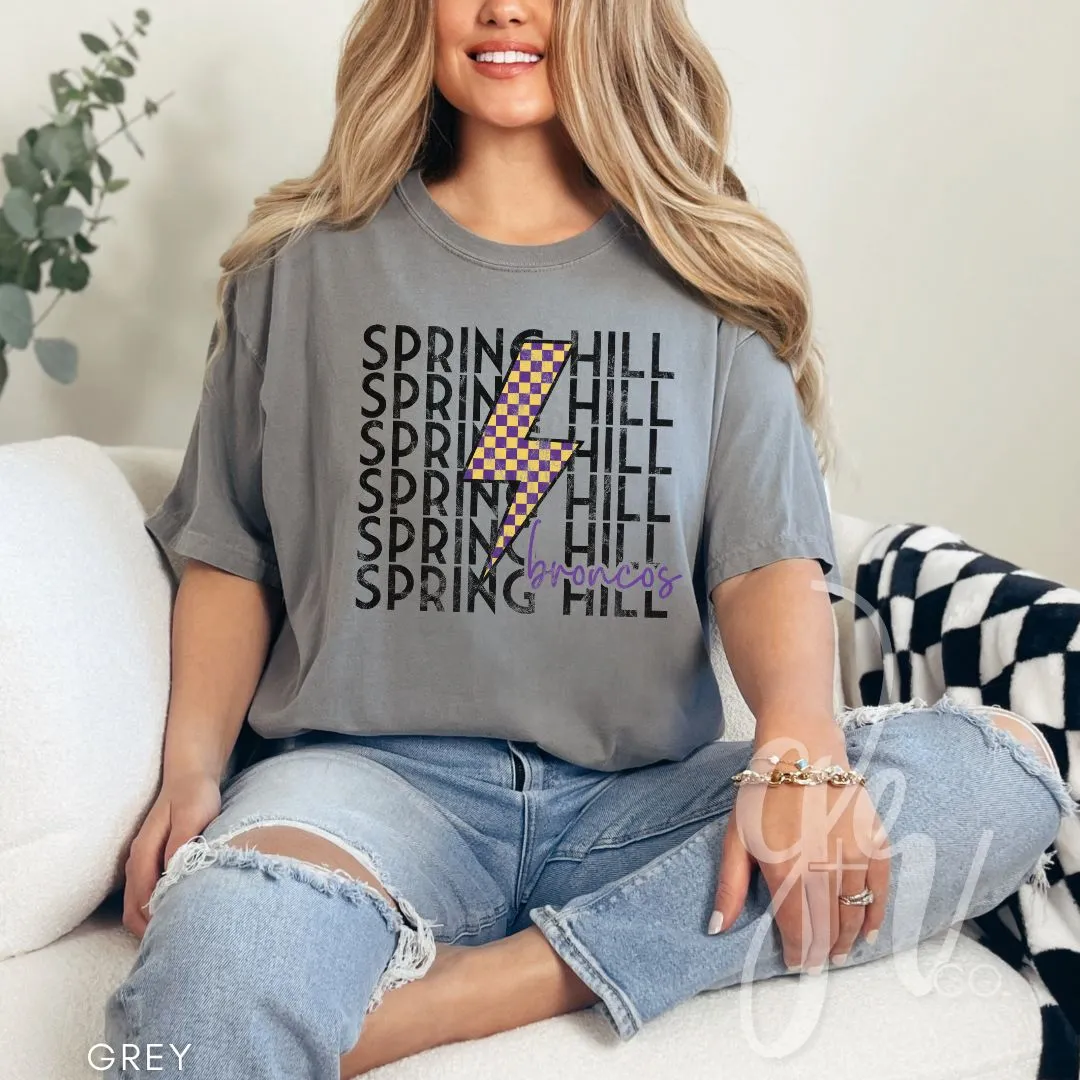 Checkered Bolt Broncos (Tees Sweatshirts)