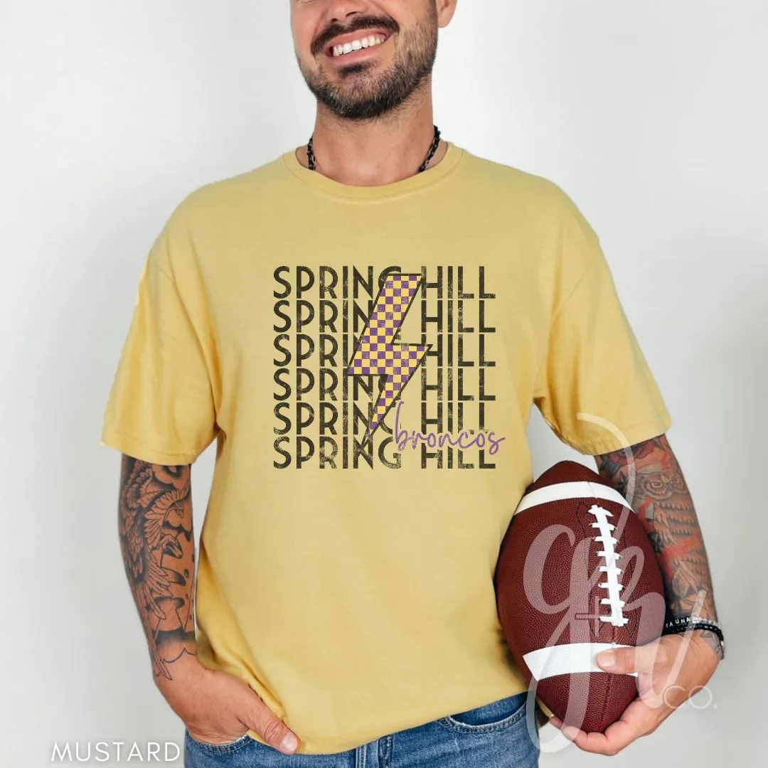 Checkered Bolt Broncos (Tees Sweatshirts)
