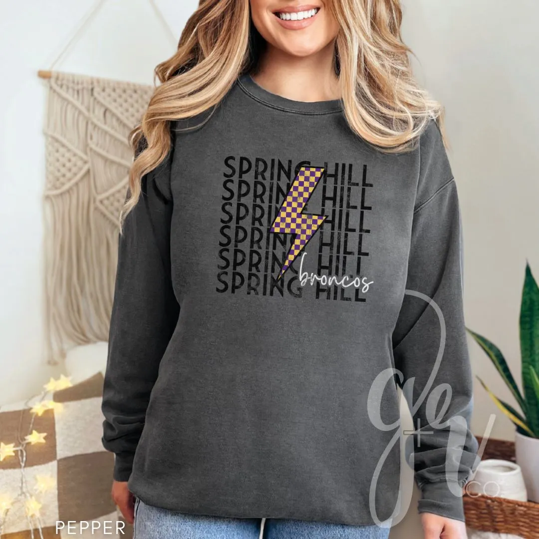 Checkered Bolt Broncos (Tees Sweatshirts)