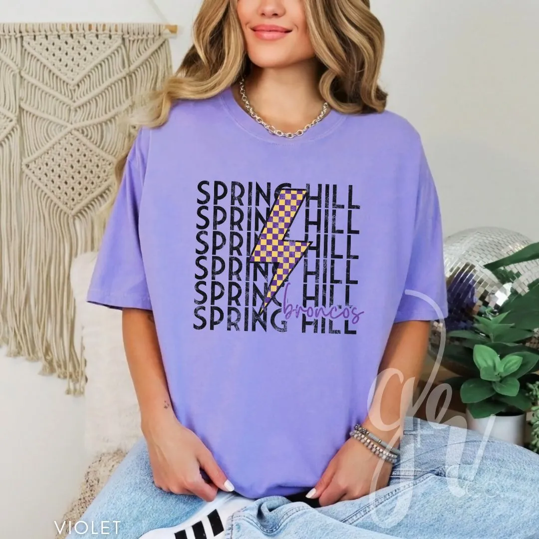 Checkered Bolt Broncos (Tees Sweatshirts)