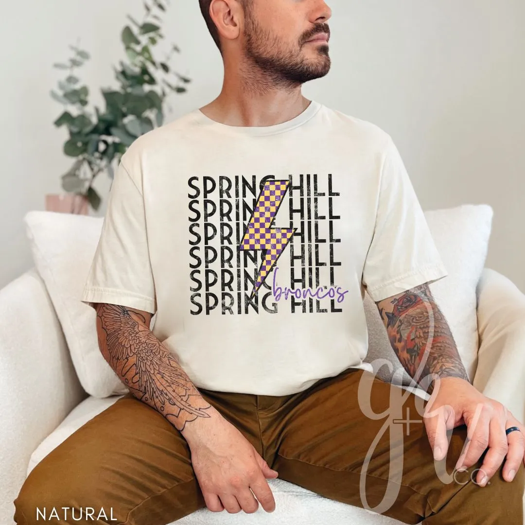 Checkered Bolt Broncos (Tees Sweatshirts)