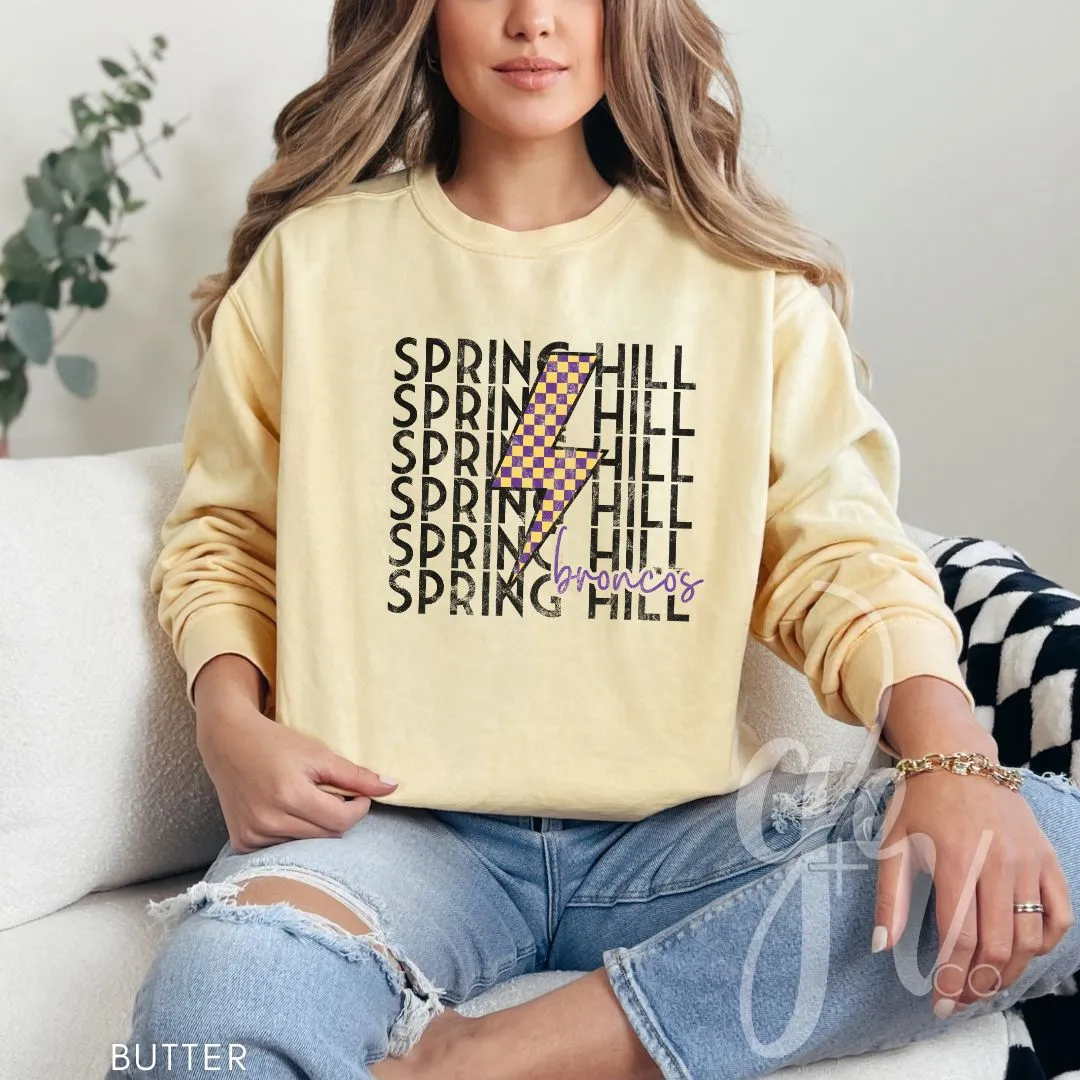 Checkered Bolt Broncos (Tees Sweatshirts)