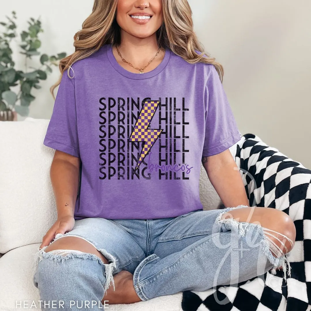 Checkered Bolt Broncos (Tees Sweatshirts)