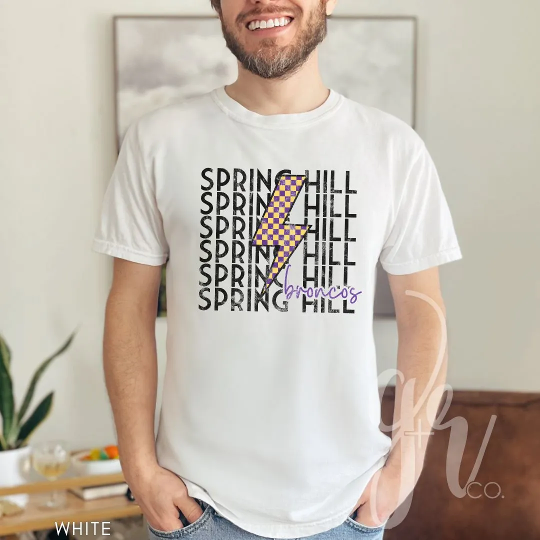 Checkered Bolt Broncos (Tees Sweatshirts)