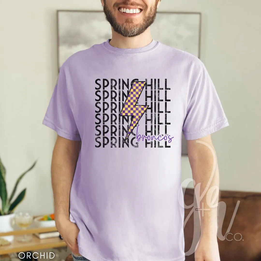 Checkered Bolt Broncos (Tees Sweatshirts)