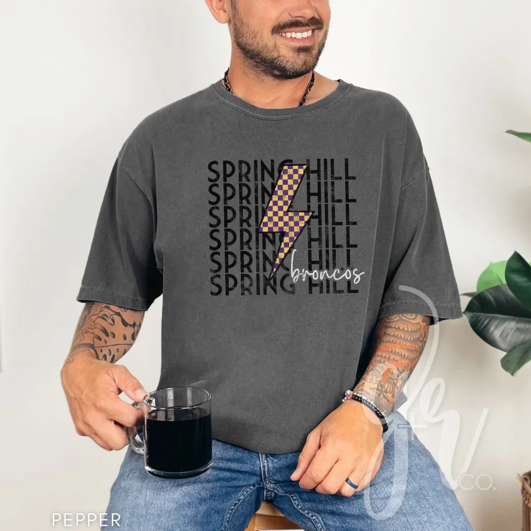 Checkered Bolt Broncos (Tees Sweatshirts)