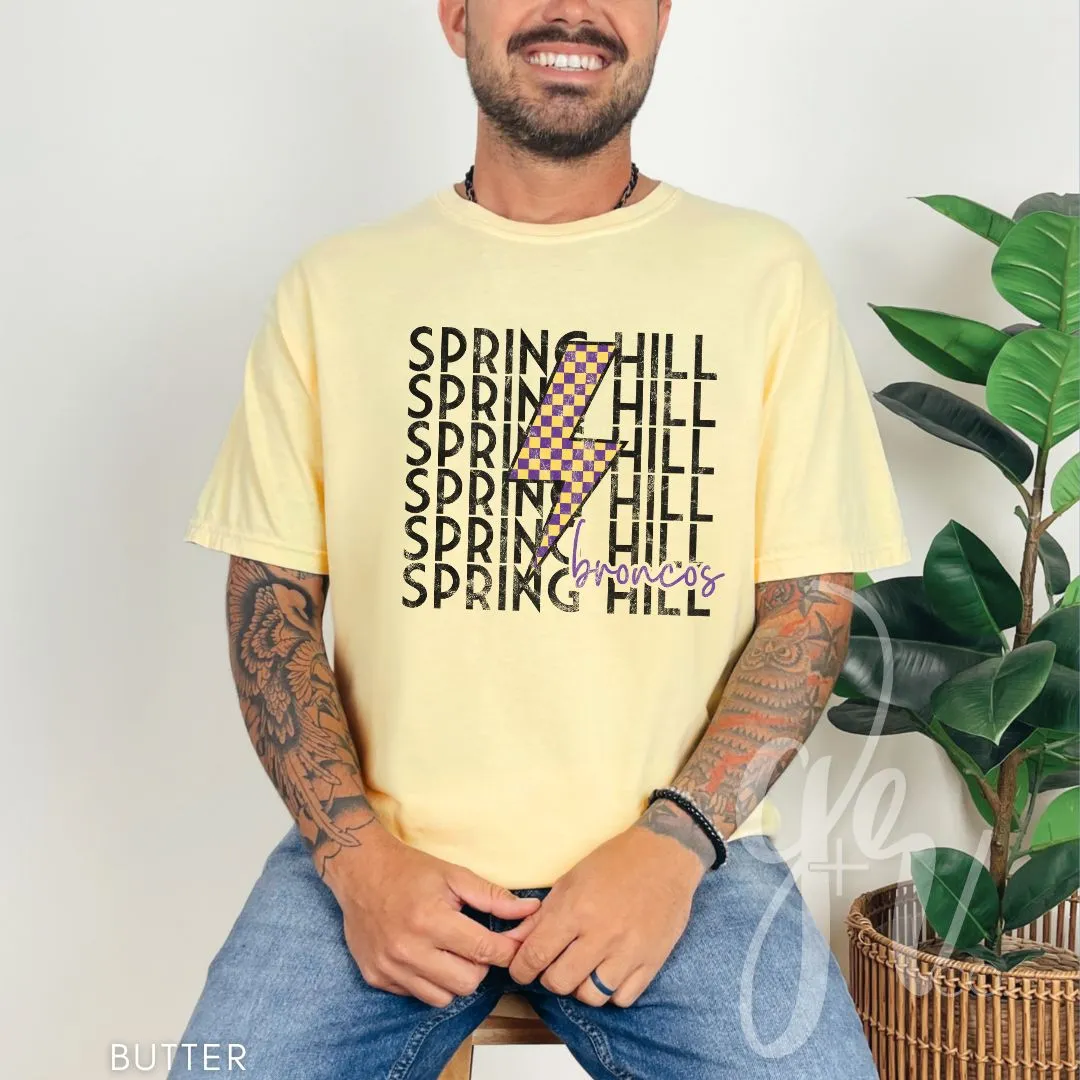 Checkered Bolt Broncos (Tees Sweatshirts)