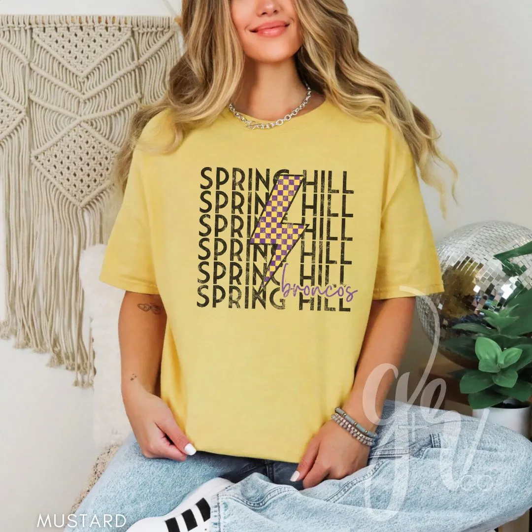 Checkered Bolt Broncos (Tees Sweatshirts)