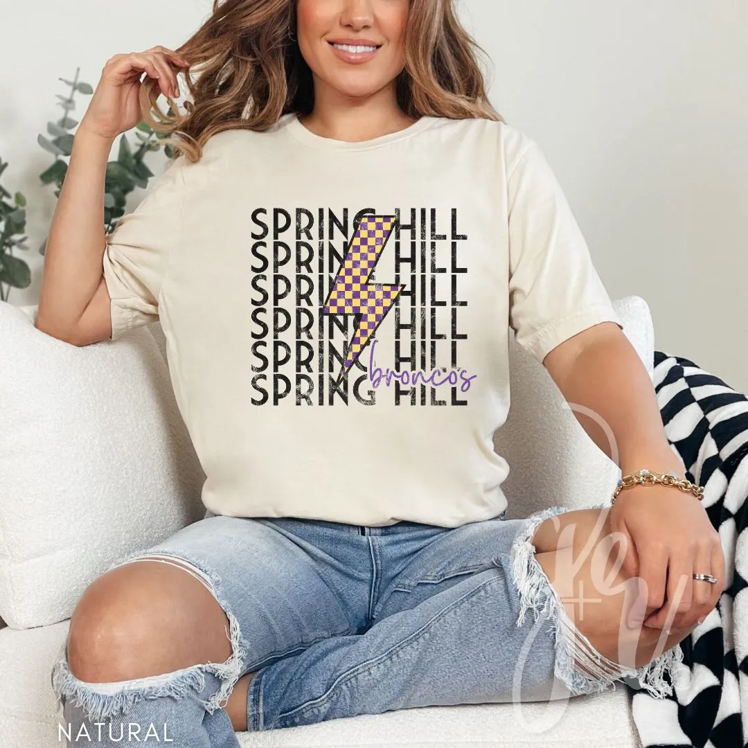 Checkered Bolt Broncos (Tees Sweatshirts)