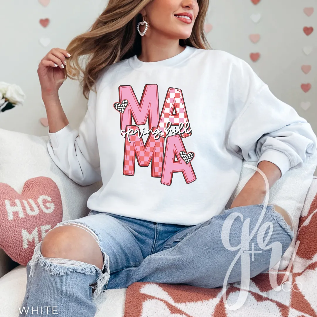 Checkered V-Day SH Mama (Tees Sweatshirts) (Copy)