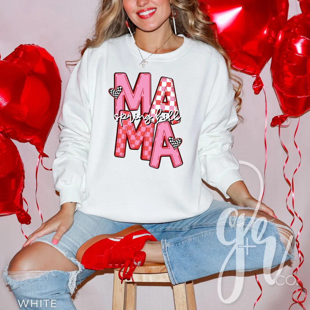 Checkered V-Day SH Mama (Tees Sweatshirts) (Copy)