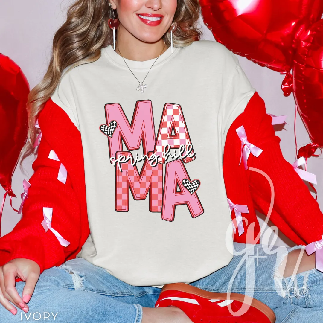 Checkered V-Day SH Mama (Tees Sweatshirts) (Copy)