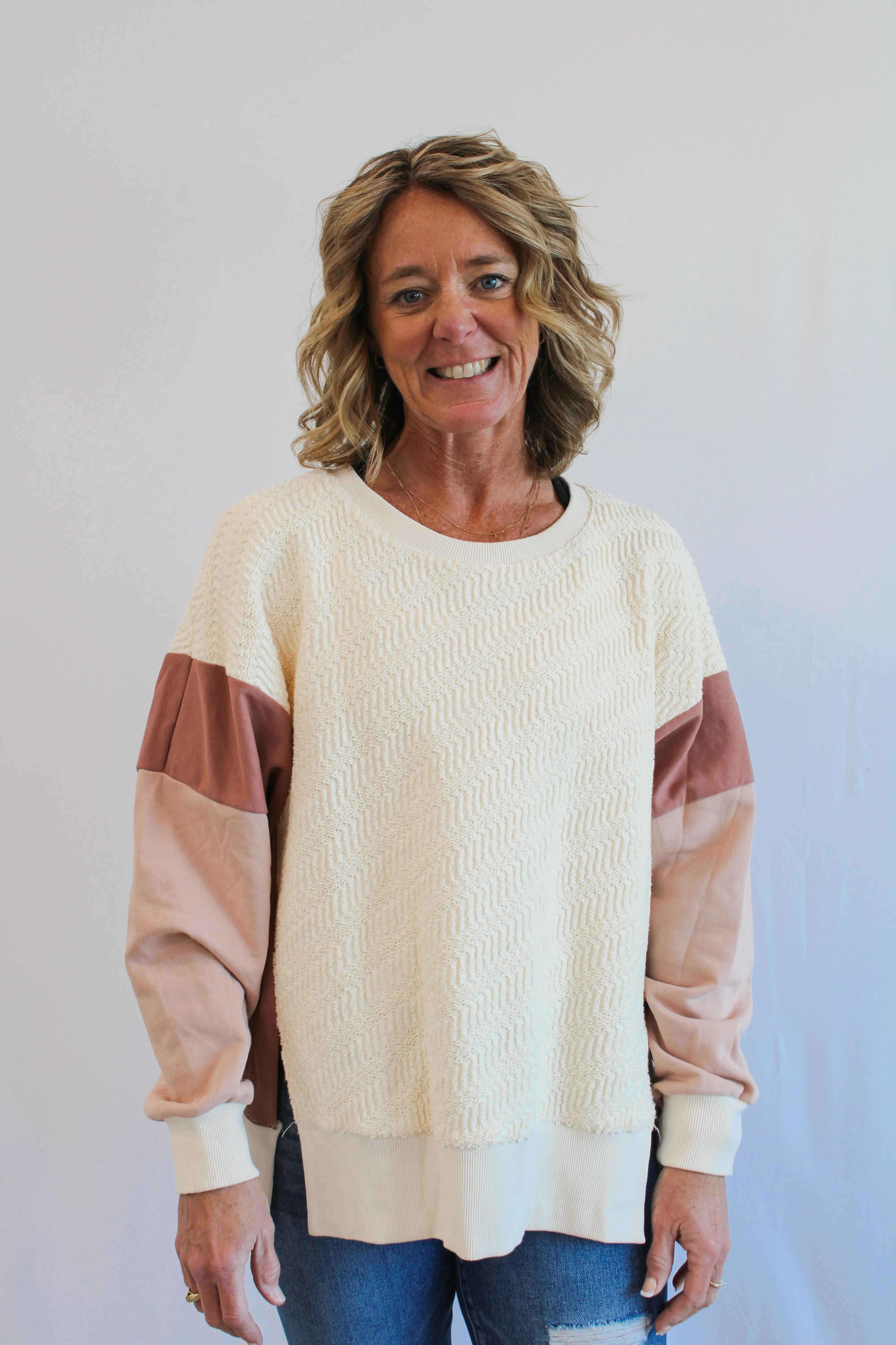 CHRISTIANA COLORBLOCK OVERSIZED TOP