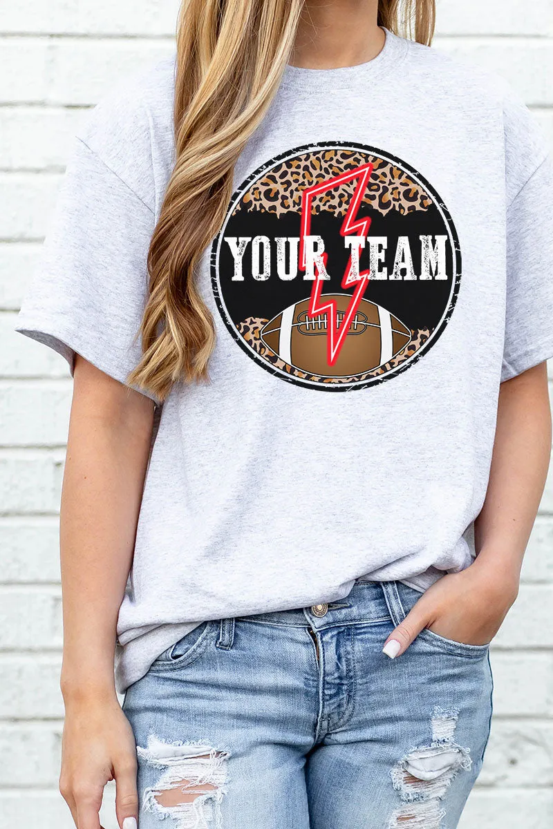 Circle Football Team Name Red Dri-Power 50/50 Tee
